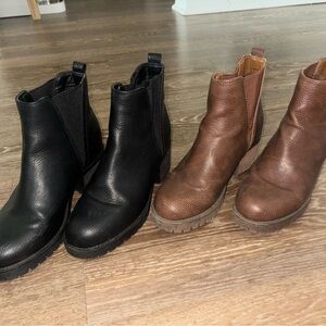 MIA Black and Brown Ankle Boots. SELLING AS SET